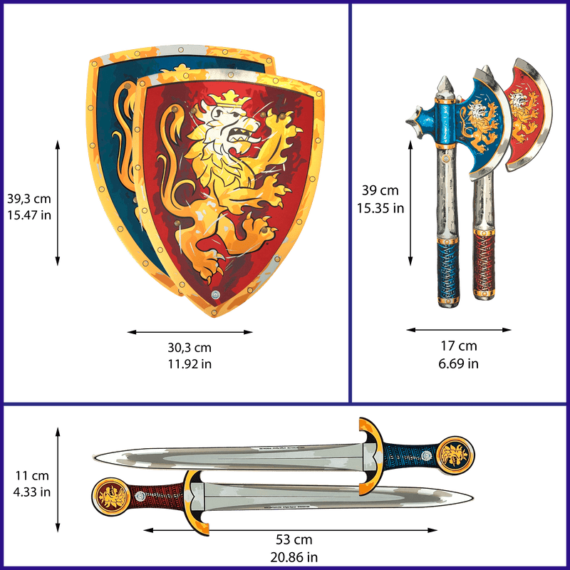 Noble Knight-Riddersæt · Blåt/Rødt