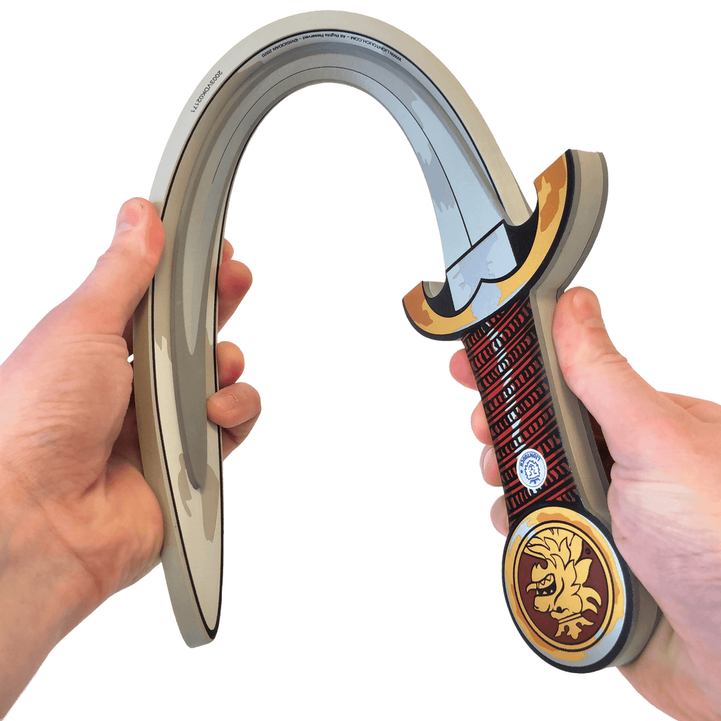 Liontouch Noble Knight Armor Set with Sword, Shield, and Axe in Red.